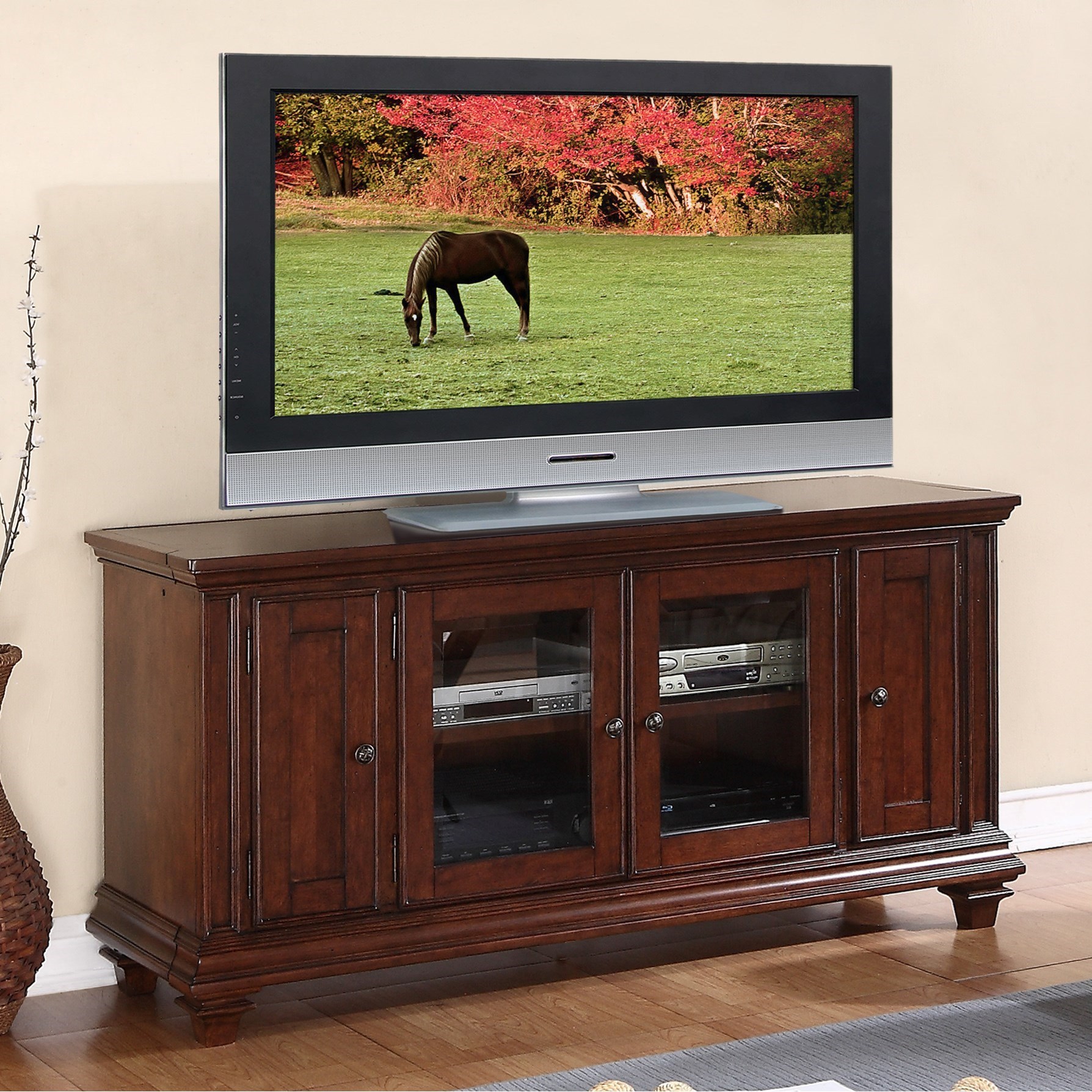 Riverside Furniture Windward Bay 63 Inch TV Console with Adjustable